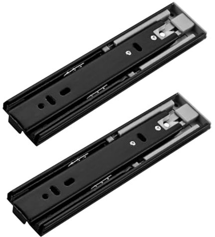 YCCYHQ 1 Paar Push-to-Open-Schienen für Schubladen mit Vollauszug, 15/20 cm, 50 KG Tragkraft, Seitliche Montage, Grifflos, Touch-Öffnung(15CM/6IN)