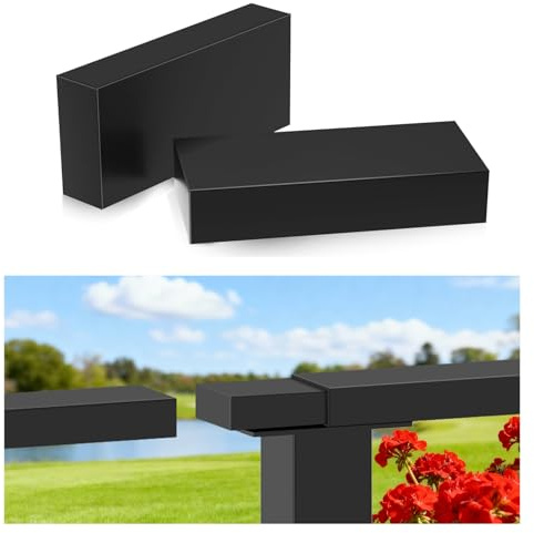 Zylorix 120mm Extension Connector for 2.36 W x 1.18 H Black Handrails | 2 Pack, Fit Stainless Steel Black Handrail, Flat Handrail Accessories, High Strength POM Fitting for Cable Railing, Black