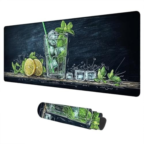 Mauspad XXL 700x300 mm Mousepad Zitrone Mauspad Gaming Modern Wasserdicht Mouse Pad Büro Gadgets, Desk Mat mit rutschfeste Gummibasis, Maus Pad mit Vernähte Kanten für Gaming Geschenk für Männer K-95