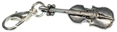 Miniblings Geige Violine Charm Musikinstrument Silber 22mm - Handmade Modeschmuck I Kettenanhänger versilbert - Bettelanhänger Bettelarmband - Anhänger für Armband