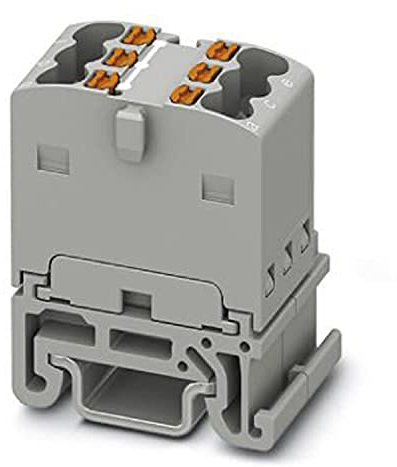 PHOENIX CONTACT PTFIX 6X1,5-NS15A GY Verteilerblock, Intern Gebrückt, 500 V, 17,5 A, Anzahl der Anschlüsse 6, Querschnitt 0,14 mm²-2,5 mm², AWG: 26-14, Breite 12,5 mm, Grau, Montageart NS 15, 20 Stück
