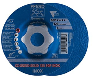 PFERD CC-GRIND-SOLID Schleifscheibe 125x22,23 mm COARSE Speziallinie SGP INOX für Edelstahl 10 Stk
