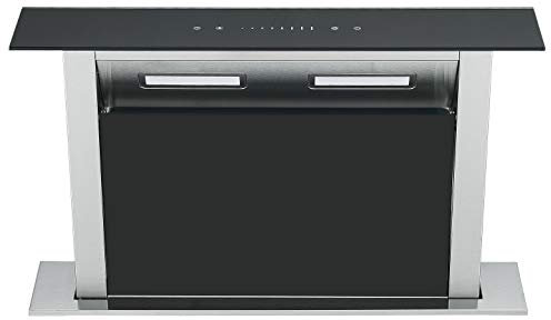 Cookology Downdraft Extractor Fan 60cm Kitchen Island Cooker Hood (Black Glass)