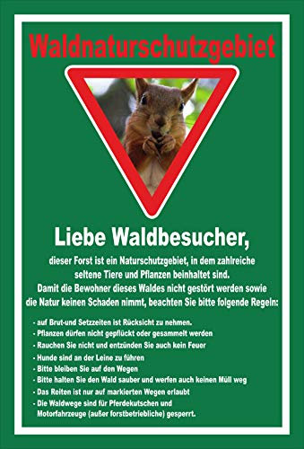 Melis Folienwerkstatt Schild Wald-Naturschutzgebiet - 15x10cm - Bohrlöcher - 3mm Hartschaum – 20 VAR S00359-203-E