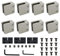 uyoyous 8PCS Glass Clamp Heavy Duty Square Glass Bracket Clamp 1.8'' Stainless Steel 316 Adjustable Glass Clips Kit with Rubber Gaskets for 8-12mm Glass