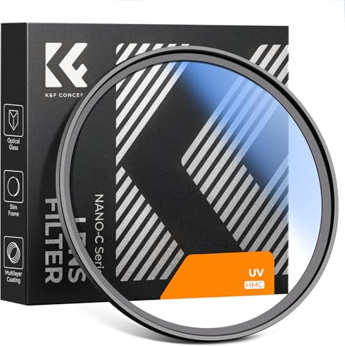 K&F Concept C-Series Ultra Slim UV Filter MCUV Ultraviolet Protection Lens Filter With18 Multi-Coated for EOS 2000D 4000D 850D 800D 600D 250D DSLR Camera Lens (46MM)
