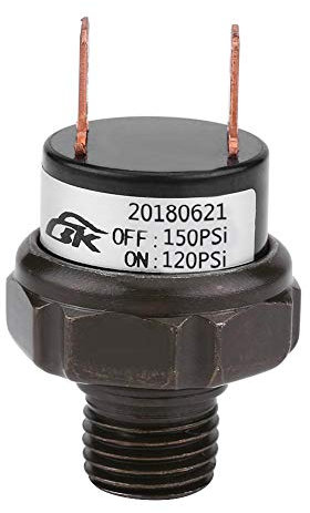 Air Compressor Pressure Switch, Pressure Switch 12V Universal Car Automatic Air Compressor Switch Air Pressure Control Switch 90-120psi, 120-150psi, 125-200psi(optional)(120-150 PSI)