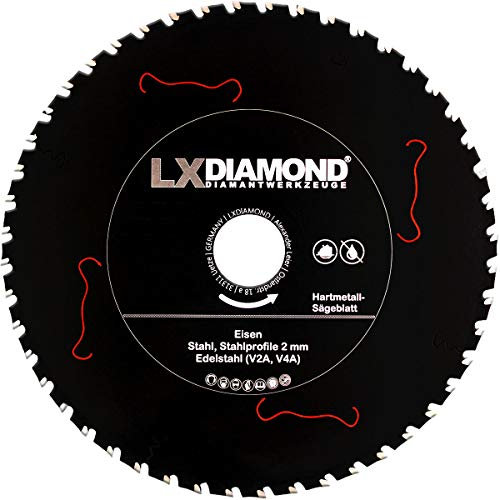 LXDIAMOND Hartmetall Sägeblatt 255mm x 30,0mm Z48 für Eisen Stahl Edelstahl V2A V4A Stahlprofile Bleche Stahl Kreissägeblatt passend für Kappsägen Handkreissägen Metall-Trennsägen Tischsägen 255x30