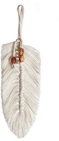 Makramee Wandbehang Feder Blatt Boho Dekor, Kleine Gewebte Blatt Quasten Wanddekoration, Böhmische Tapisserie Von Baumwolle Für Wohnung, Wohnzimmer, Kinderzimmer, Galerie, Babyzimmer