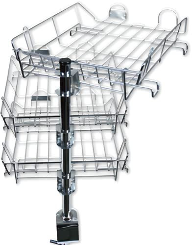3 Bandeja portadocumentos con Soporte Giratorio 370 x 275 mm. Bandejas de Oficina para Folios A4 y Documentos - Bandejas portadocumentos en Metal Cromado - Organizador Folios