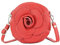 modamoda de T225 Damen Leder Umhängetasche Abendtasche Clutch Blüte Klein handmade in Italy, Farbe:Signalrot