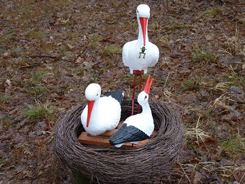 STORCHENNEST Nest 3 STÖRCHE Storch - Familie ALS Set Figur, Top Qualität