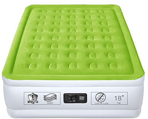YENING Queen Size Air Mattress with Built in Pump Raised Inflatable Bed Heavy Duty Blow up Matressith Airbed 18 Inch Tall