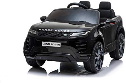 FINOOS Voiture Electrique Enfànt Range Rover Evoque 12v, avec télécommande à 2,4 GHz, 2 x Moteur 12V 35W, 1 à 4 Ans (Noir)