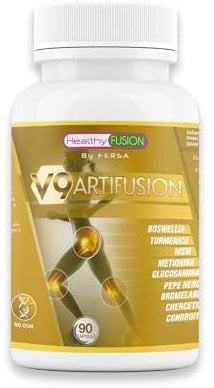 Healthy Fusion Potente antinfiammatorio | Analgesico per muscoli e articolazioni | Glucosamina + Condroitina + Curcuma | Elimina il dolori articolari e muscolari |90 Capsule