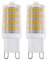 EGLO Lot de 2 ampoules à broche LED G9, lampes crayon, 3 watts chacune (équivalent 30 watts), 320 lumens, blanc chaud, 3000 Kelvin, Ø 1,6 cm
