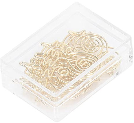100 Stück Büroklammern aus Metall, Büroklammern in Fuchs- oder Hundeform Zum Organisieren von Dokumenten und Zeichenpapier, Papierklammern mit Einer Tragbaren Box(#1)