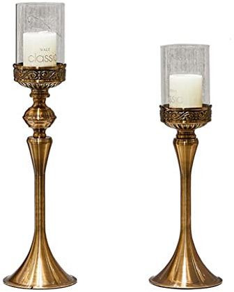 Kerzenhalter Schlichter 2er-Pack Kerzenhalter Aus Metall, Moderne Goldhausverzierung