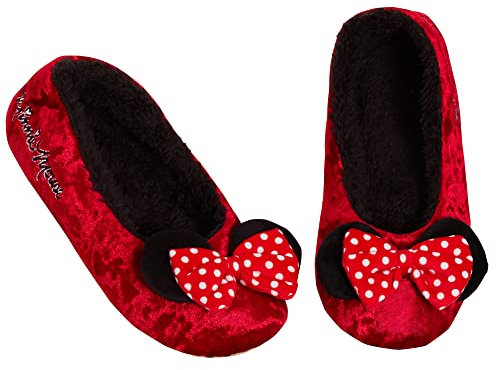 Minnie Mouse Slippers for Women Girls Teens Red 4 UK