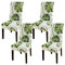 HZDHCLH Chair Covers Set of 4/6 Stretch Modern Chair Slipcovers for Dining Room Kitchen Wedding Party Washable Chair Protector(4pcs, green leaves)