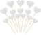 Gyufise 30Pcs Heart Cupcake Toppers Glitter Sweet Love Valentine's Day Cake Decorations for Wedding Engagement Bridal Shower Birthday Valentine's Day Party Cake Supplies Silver