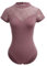 IMEKIS Damen Ballett Trikot Kurzarm Blumenspitze Ballettanzug Einfarbig Gymnastik Trikots mit Abnehmbaren BH-Polster Einteilig Tanz Body Sportlich Rückenfrei Ballerina Tanzkleidung Kostüm Altrosa M