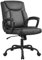 SONGMICS Bürostuhl, Schreibtischstuhl, Computerstuhl, ergonomischer Drehstuhl, Wippfunktion, höhenverstellbar, gepolsterte Armlehnen, Polyurethan-Oberfläche, schwarz OBG040B01
