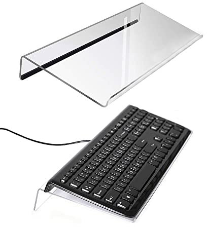 YSTP Tilted PC Keyboard Stand Acrylic Ergonomic Keyboard Riser for Office Desk Home School Keyboard Riser for Desk