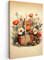 MuchoWow© Impression sur Toile Peinture 20x30 cm Tableau Mural Decoration Salon Reproductions de Tableaux Murale Moderne Vintage - Fleurs - Panier - Beige - Couleurs