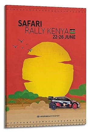 JONZA Rally Racing WRC-Poster für Hyundai I20 N Rally1, dekoratives Gemälde, Leinwand, Wand und Kunstbild, Familienschlafzimmer, 60 x 90 cm