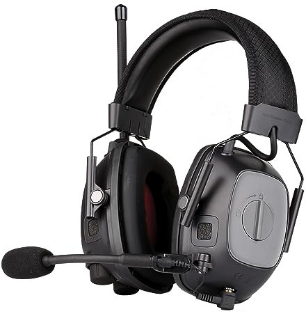 Honeywell Sync Wireless Electo Elektronische Kapselgehörschützer Kopfbügel mit Bluetooth-LED-Anzeige, Hear-Through, UKW-Radio, Austauschbar Sprechmikrofon, Schwarz, SNR 32 dB, 1035341