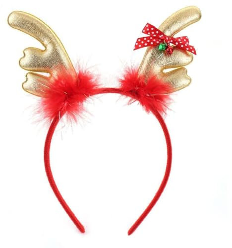 JUSTUSNX Serre-tête de Noël en forme de bois de cerf - Accessoires de fête de Noël pour femmes et filles (C)