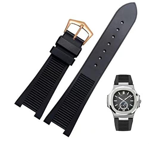 BCMCBV Für Patek Philippe 5711 5712G Nautilus Armband Silikon schwarz blau braun Armbanduhr Band 25 * 13mm Sport Gummi Uhrenarmbänder, 25-13mm, Achat