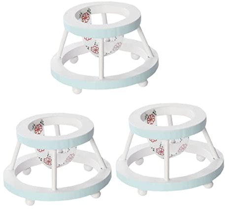 3 STK Puppenhaus Lauflernhilfe Puppenwagen Kinder Gaben Vor, Spielzeug Zu Spielen Minihaus Aus Holz Lauflernhilfe Puppenrad Walker Baby Die Täglichen Erfordernisse Hölzern Miniatur