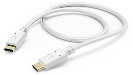 Hama USB C Ladekabel - USB C (für Apple iPhone, iPad, Schnellladung, USB 2.0, 480Mbit/s, PVC, vergoldete Stecker, 1,5m) weiß