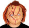 Fehodun Chucky Maske Mit Haaren und Messer - Gruselige Vollkopf Halloween Tötungs Maske - Realistische Cosplay für Erwachsene und Kinder