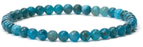 Landorilo Naturstein Perlen Heilstein Armband aus 4mm Runde Steinperlen, Yoga Armbänder für Damen Herren, Glücksarmband, Exquisite Geschenke, Ersatzperlen Inklusive(R Apatit)