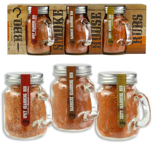 Kimm & Miller BBQ Rub Selection Pack - Includes 3 x BBQ Rubs and Spices for BBQ Meat - Great Cooking Gifts & BBQ Gifts for Men & Women