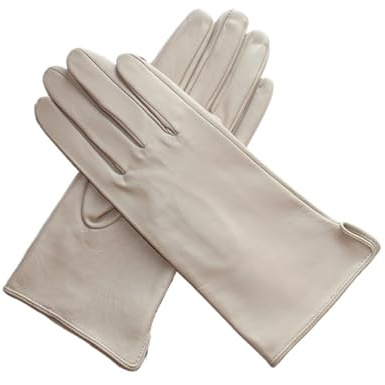 WENH Lederhandschuhe for Damen, Schaffell-Touchscreen, ungefüttert, dünn, modisch, All-Match, einfarbig, Reit- und Fahrhandschuhe