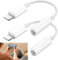 Deilonie 2 Pack Lightning to 3.5mm Headphone Jack Adapter, Supports Music Control, Audio Dongle Converter for Earphones, Speakers
