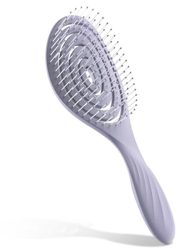 SHINLEA Haarbürste ohne Ziepen, Kopfhaut Massagebürste Detangler-Bürste für Damen, Herren & Kinder - Entwirrbürste auch für Locken & Lange Haare (Lila)