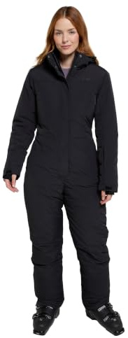 Mountain Warehouse Cloud Womens Ski Suit - Waterproof Snowsuit with Adjustable Hood & Secure Pockets - Winter Skiing, Sports, Walking & Outdoors Black 22