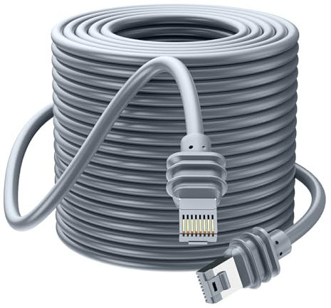 Teeaam Starlink Câble Gen 3 25 m - Rallonge de câble Starlink étanche - Pour Starlink Standard Actuated Gen 3 / Satellite V3 - Câble Ethernet Starlink Gen 3 de rechange - Gris