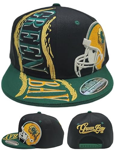 Green Bay New Leader Basic Hurricane GB Cheesehead Black Green Era Snapback Hat Cap