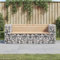 Verderoom Gartenbank aus Gabionen Sitzbank Parkbank Gartenbank Holz Stein Gabionenkorb Gabionenbank Witterungsbeständig Ruhebank Gartenbank mit Lehne-Natürliche Kiefer-184x 71 x 65.5 cm Typ 2