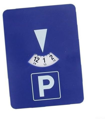 Disco orario per auto, timer per parcheggio, riutilizzabile, timer ABS, display 24 ore, blu