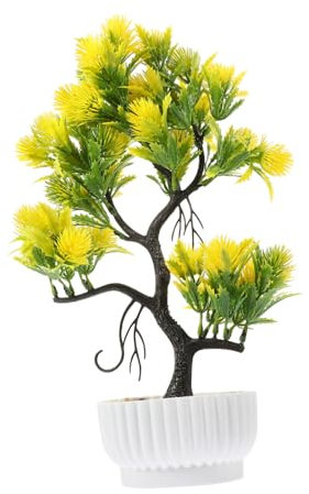 Cabilock Planta Bonsái Artificial Decorativa Imitación de Pino Maceta Oficina y Hogar Adorno de Escritorio y Compacto Simulación de Plantas Que No Requieren