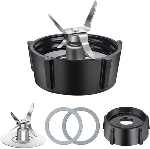 Rynplex Ersatzteile for Oster, Osterizer Mixer, 4-Punkt-Fusion-Klingenbaugruppe mit 2-teiliger Gummidichtung 4961 Mixerklingen-Ersatz