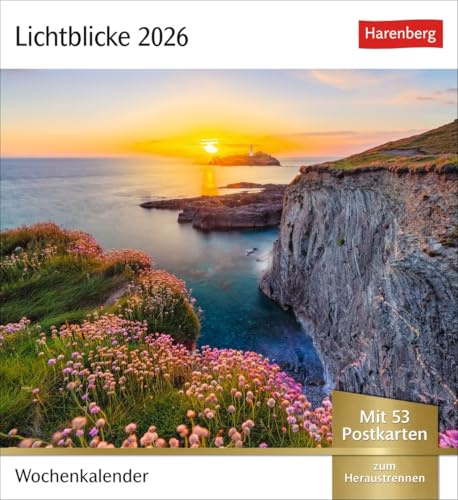 Postkartenkalender Lichtblicke - Kalender 2026 - Harenberg-Verlag - Wochenkalender mit 53 heraustrennbaren Postkarten - 16 cm x 17,5 cm