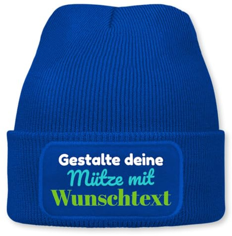 Personalisierte Beanie Strickmütze mit Wunschtext | Unisex Wintermütze warm & elastisch | Geschenkidee für Damen & Herren, Apres-Ski, Karneval, Fasching, Fasnet, Weihnachtsmarkt, Glühwein